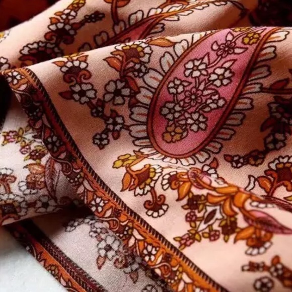 Paisley Boho Floral Gypsy Print Skirt Tassel Pink - Picture 7 of 12